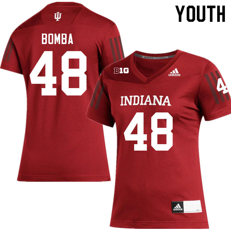 Youth #48 James Bomba Layne Indiana Hoosiers College Football Jerseys Sale-Crimson